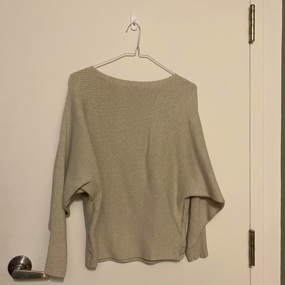 Beige boat neck ribbed sweater 🤍 - Picture 2 of 2